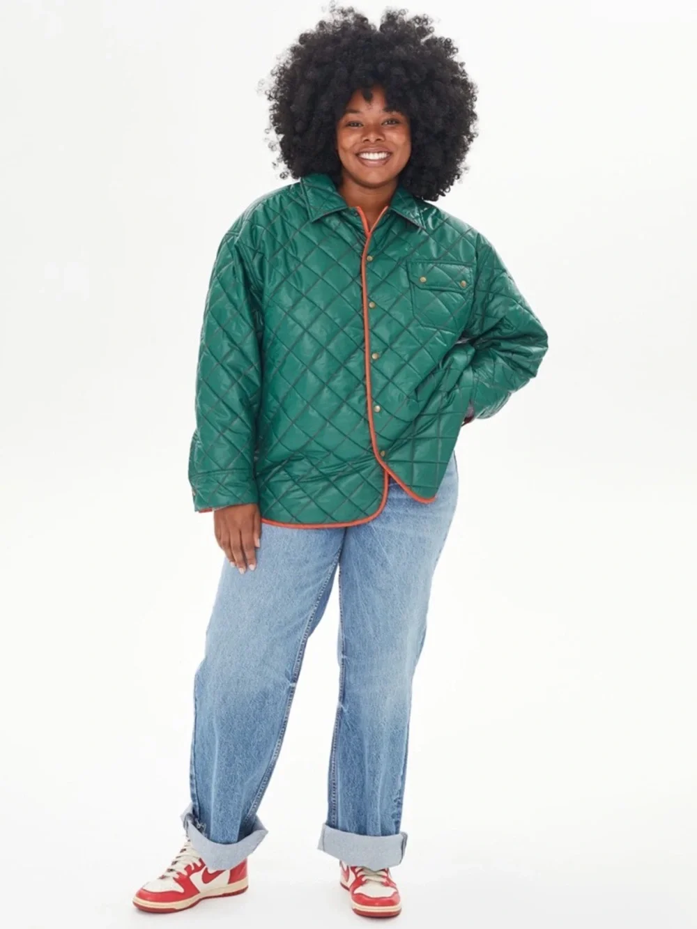 Clare V Jacque Jacket - Spruce & Poppy Quilted Nylon / M/L origional $365 - Picture 2 of 3